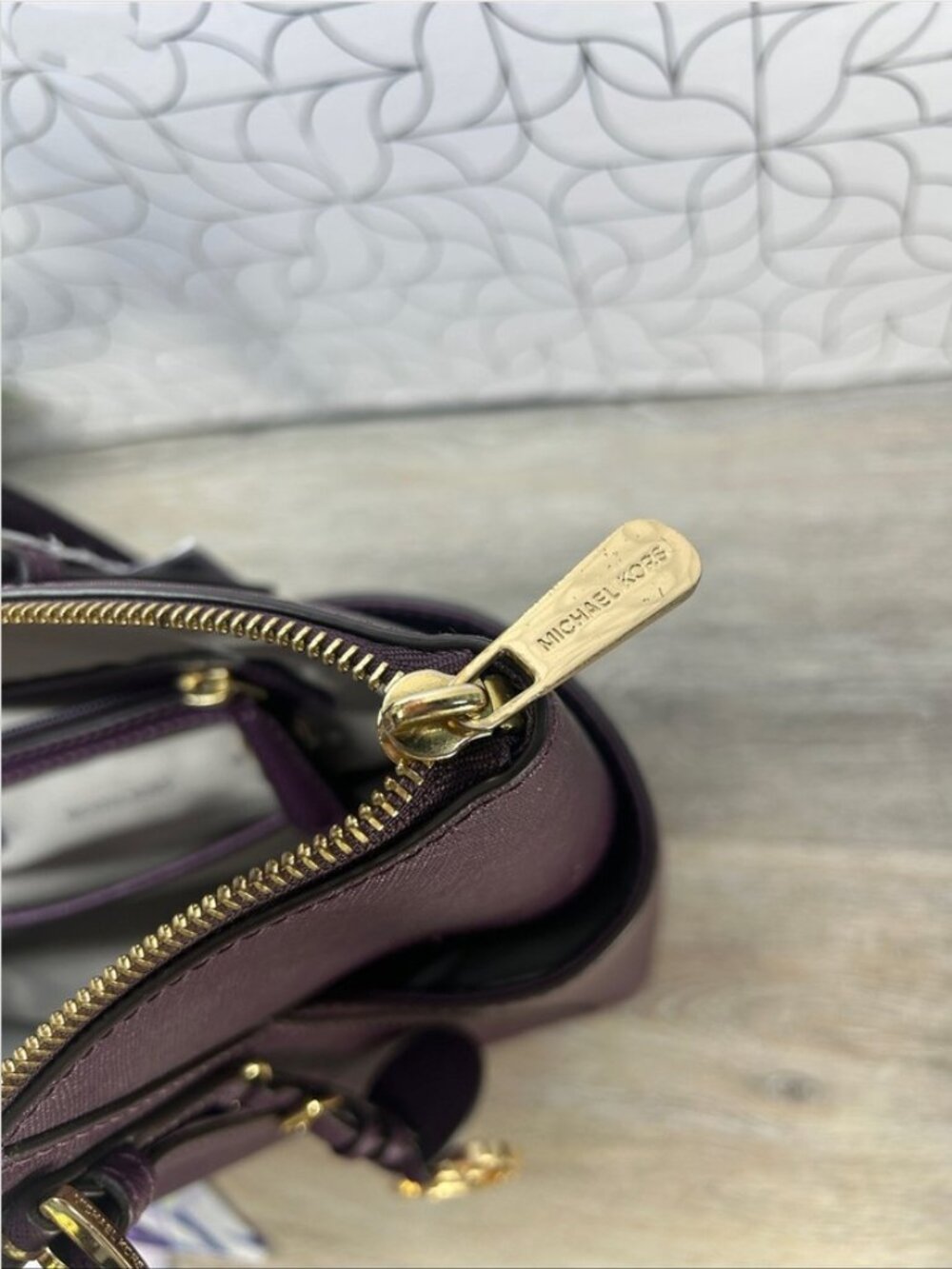 Michael Kors Charlotte Plum Saffiano Leather Tote with Wallet Set - Picture 4 of 10